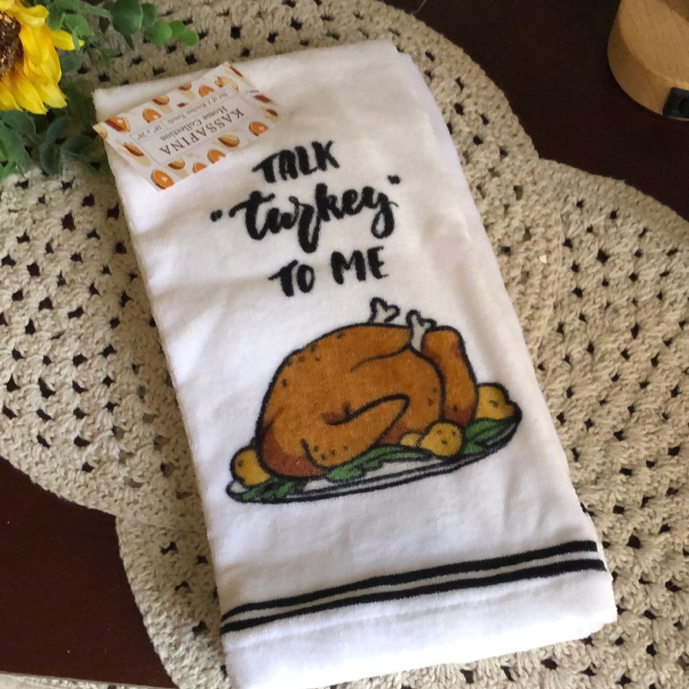 Thanksgiving Kitchen Towels - "Talk Turkey To Me"